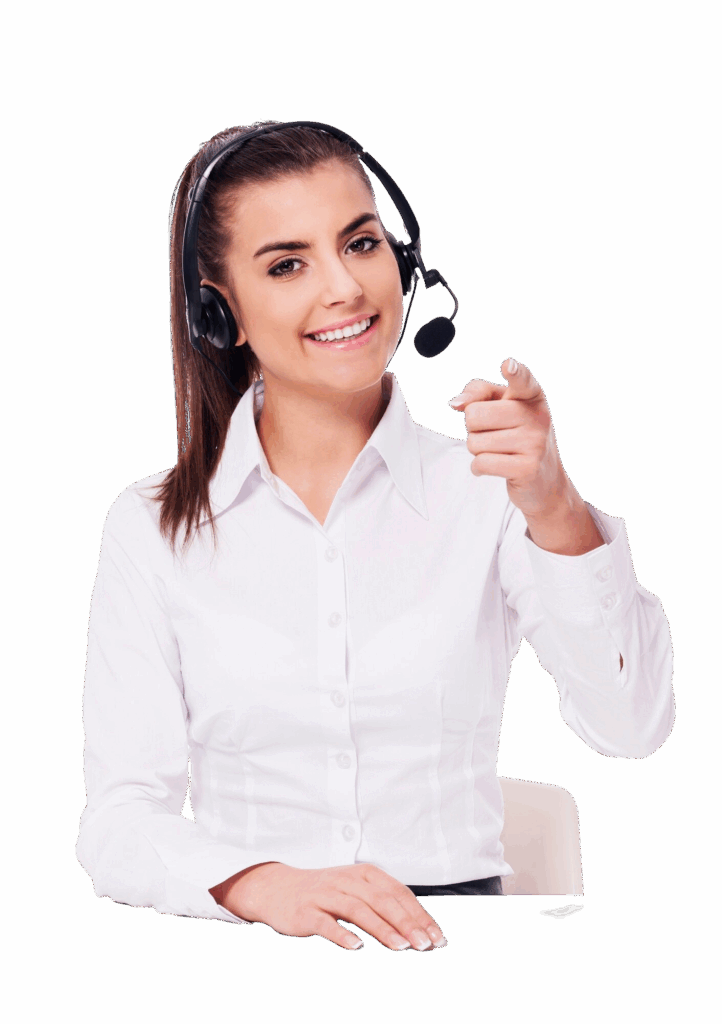 mujer auriculares apuntando usted mujer auriculares apuntando usted